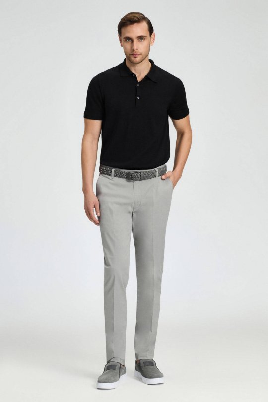 Açık Gri Yazlık Chino Pantolon