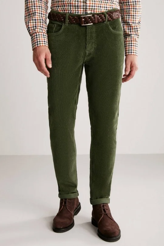 Hemington - Yeşil 5 Cep Kadife Pantolon