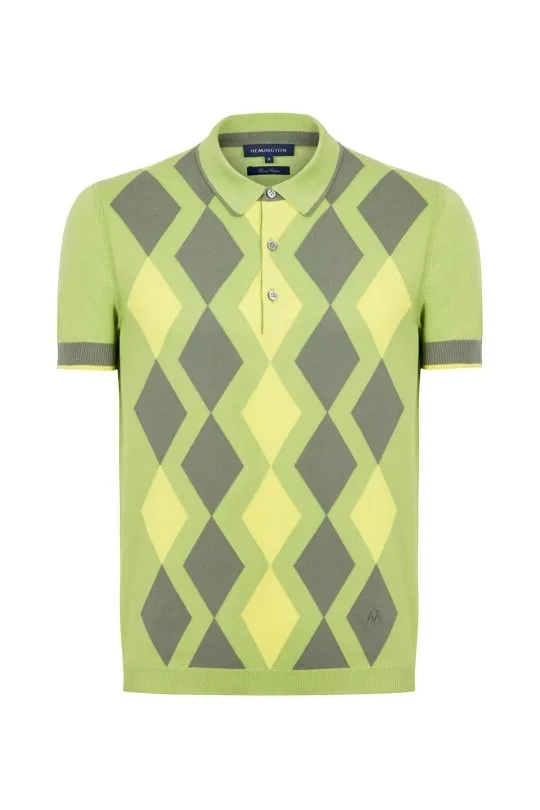 Hemington - Yeşil Haki Baklava Desen Triko Polo (6)