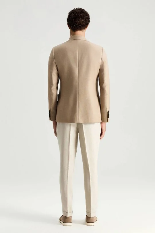 Hemington - Yün-İpek-Keten Karışım Açık Bej Blazer Ceket (6)