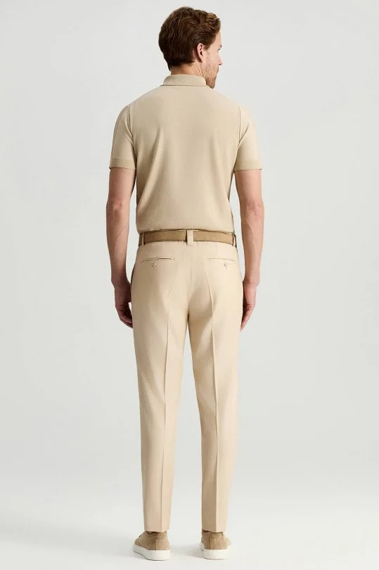 Hemington - Yün Karışımlı Armür Desenli Bej Chino Pantolon (5)