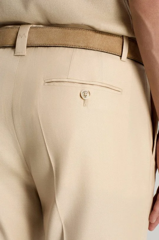 Hemington - Yün Karışımlı Armür Desenli Bej Chino Pantolon (4)