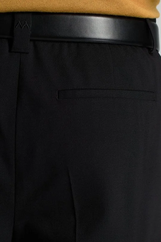 Hemington - Yün Karışımlı Bağcık Detaylı Siyah Chino Jogger Pantolon (5)
