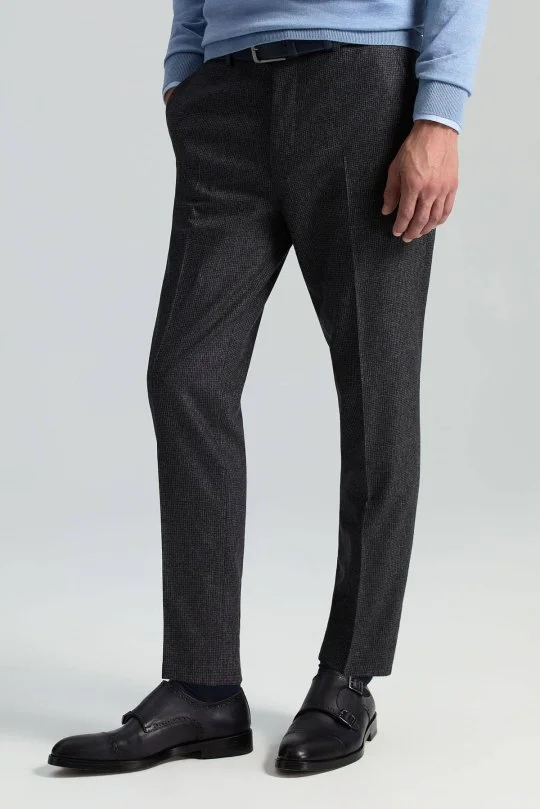 Hemington - Yün Kaşmir Antrasit Chino Flanel Pantolon