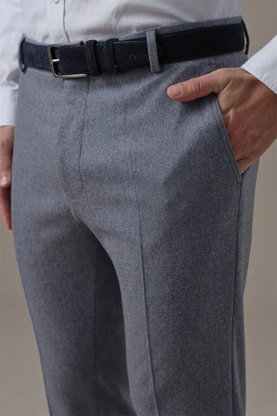Yün Kaşmir Gri Flanel Pantolon