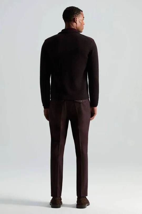 Hemington - Yün Kaşmir Kahverengi Flanel Chino Pantolon (4)