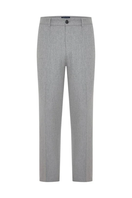 Hemington - Yün Kaşmir Karışım Açık Gri Flanel Chino Pantolon (6)