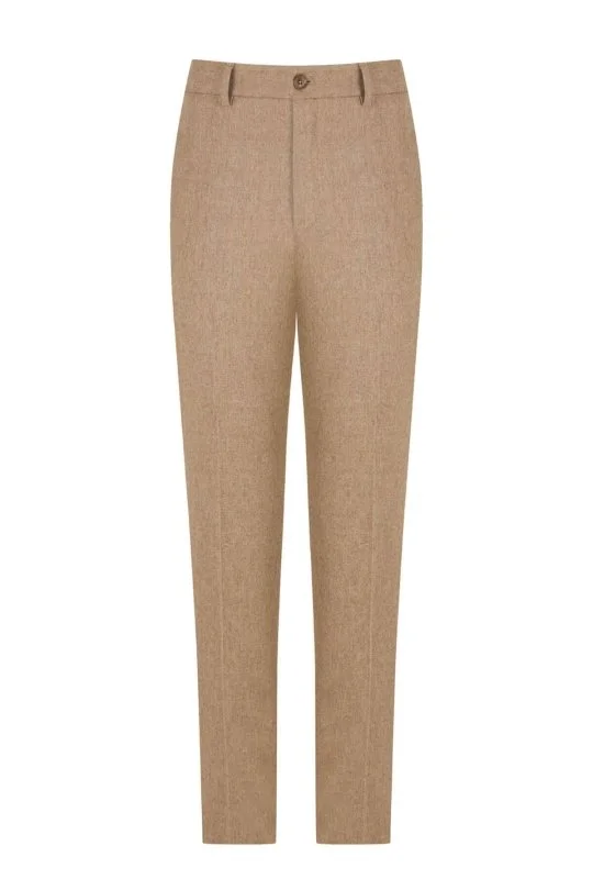 Hemington - Yün Kaşmir Karışım Camel Flanel Chino Pantolon (6)