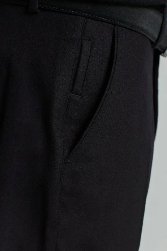 Hemington - Yün Kaşmir Karışım Siyah Flanel Chino Pantolon (3)