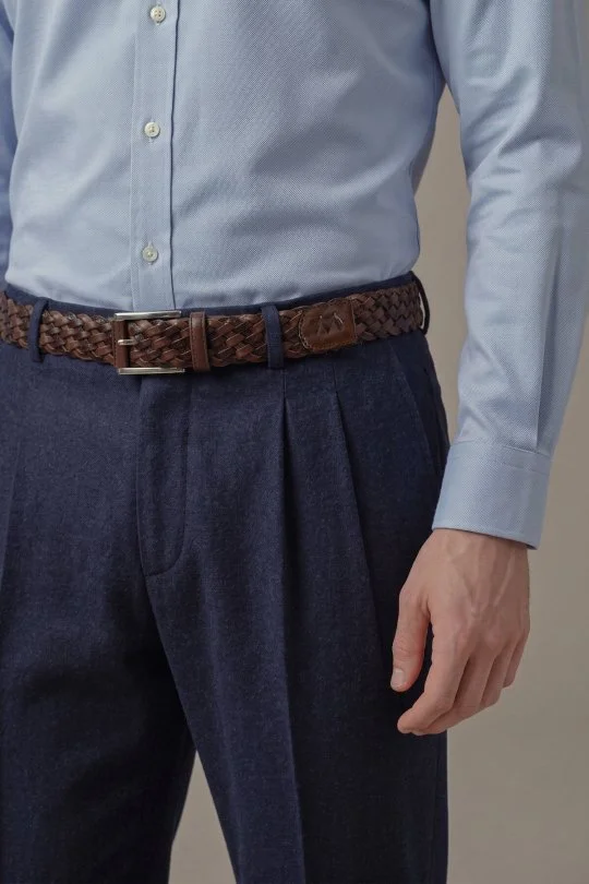 Yün Kaşmir Lacivert Flanel Pantolon