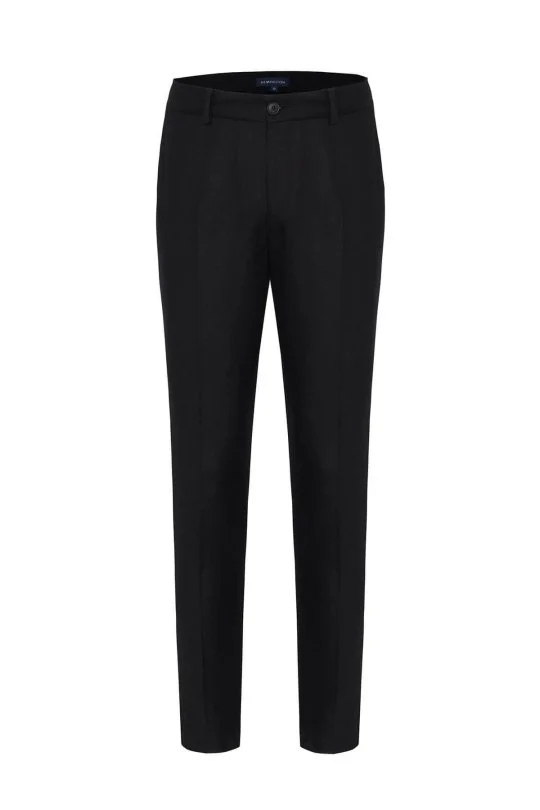 Hemington - Yün Kaşmir Siyah Flanel Chino Pantolon (6)