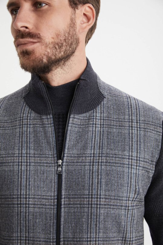 Yün Kumaşlı Tailor Triko Antrasit Hırka