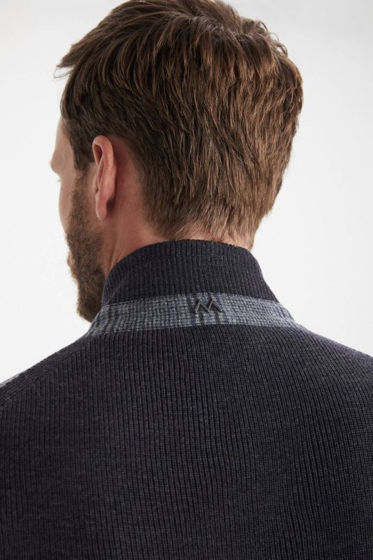 Yün Kumaşlı Tailor Triko Antrasit Hırka