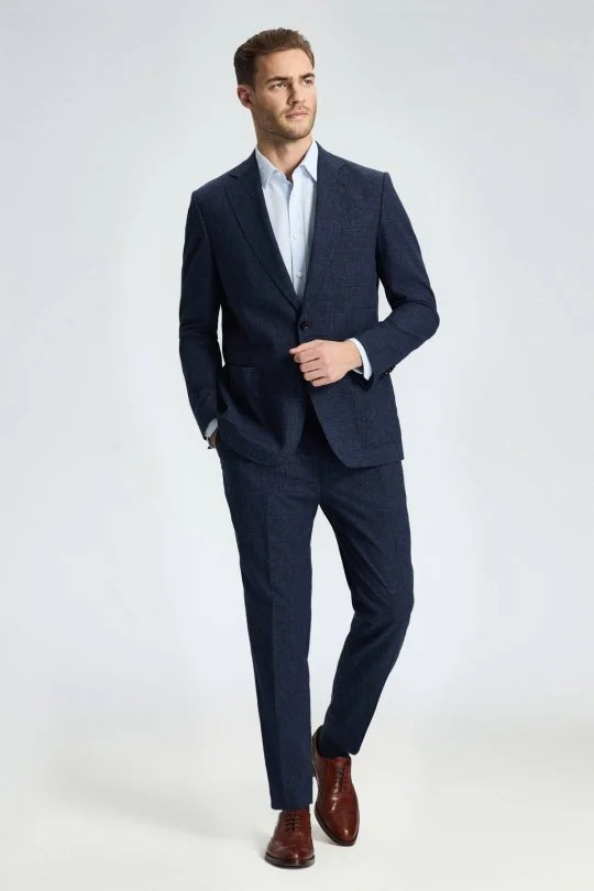 Hemington - Keten Yün Karışım Lacivert Yazlık Blazer Ceket (3)