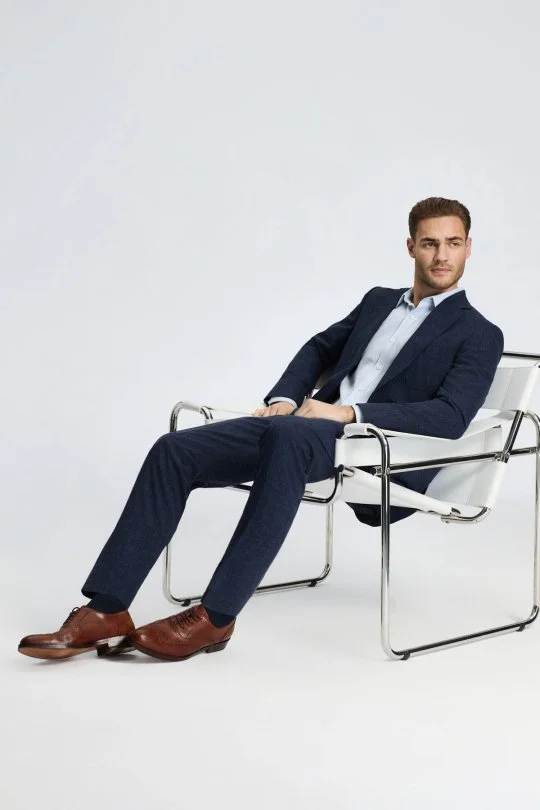 Hemington - Keten Yün Karışım Lacivert Yazlık Blazer Ceket (1)