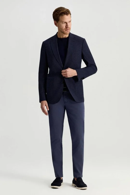 Hemington - Keten Yün Karışım Lacivert Yazlık Blazer Ceket (3)