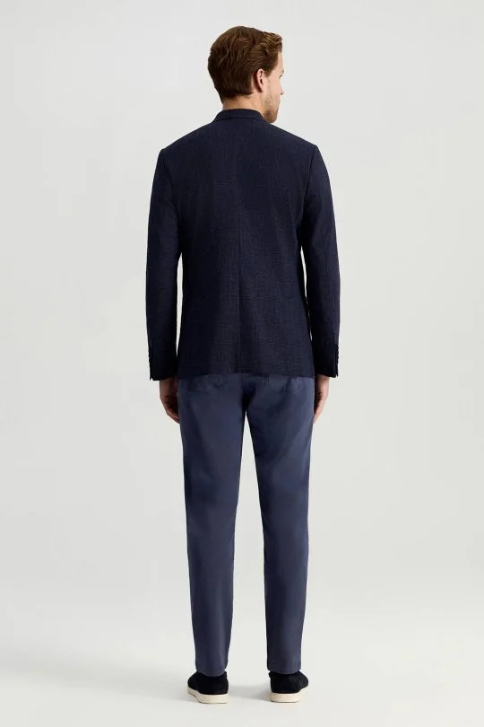 Hemington - Keten Yün Karışım Lacivert Yazlık Blazer Ceket (6)
