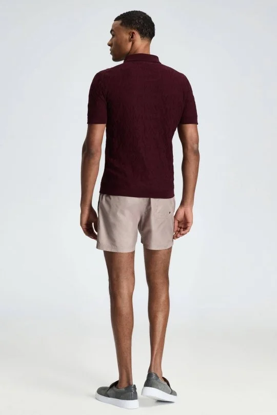 Hemington - Zigzag Desen Merserize Pamuk Bordo Triko Polo (6)