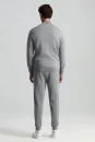 Açık Gri Fermuarlı Merino Yün Activewear Triko - Thumbnail