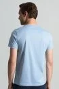 Açık Mavi Bisiklet Yaka Basic T-Shirt - Thumbnail