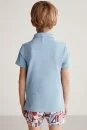 Açık Mavi Havlu Kumaş Polo Yaka Çocuk T-Shirt - Thumbnail