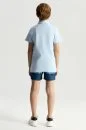 Açık Mavi Havlu Kumaş Polo Yaka Çocuk T-Shirt