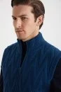Activewear Merino Yün Yeşil Yelek - Thumbnail