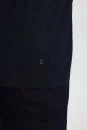 Ajur Örgü Detaylı Bisiklet Yaka Lacivert T-Shirt - Thumbnail