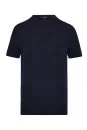 Ajur Örgü Detaylı Bisiklet Yaka Lacivert T-Shirt - Thumbnail