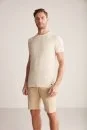 Ajur Örgü Detaylı Krem Rengi Triko T-Shirt - Thumbnail