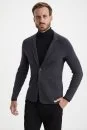 Antrasit Extrafine Merino Triko Blazer Ceket - Thumbnail