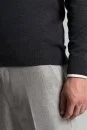 V Yaka Antrasit Merino Yün Triko - Thumbnail