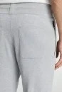Bağcıklı Açık Gri Slim Fit Triko Pantolon - Thumbnail