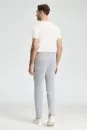 Bağcıklı Açık Gri Slim Fit Triko Pantolon - Thumbnail