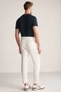 Bağcıklı Beyaz Slim Fit Triko Pantolon - Thumbnail