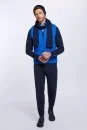 Merino Yün Activewear Mavi Triko Yelek - Thumbnail