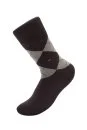 Baklava Desenli Kahverengi Pamuk İkili Çorap Seti - Thumbnail
