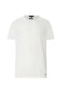 Baklava Desenli Keten Pamuk Karışım Beyaz Triko T-Shirt - Thumbnail