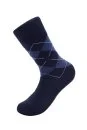 Baklava Desenli Lacivert Pamuk İkili Çorap Seti - Thumbnail