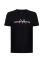 Baskı Logolu Siyah Bisiklet Yaka T-Shirt - Thumbnail