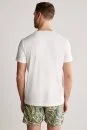 Baskılı Pima Pamuk Beyaz T-Shirt - Thumbnail