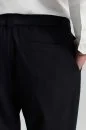 Beli Bağcıklı Lacivert Yün Chino Jogger Pantolon - Thumbnail
