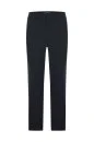 Beli Bağcıklı Siyah Yün Chino Jogger Pantolon - Thumbnail