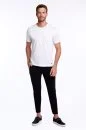 Beyaz Bisiklet Yaka Basic T-Shirt