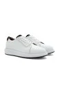 Beyaz El Yapımı Deri Sneaker - Thumbnail