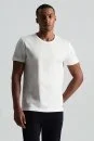 Bisiklet Yaka Beyaz Basic T-Shirt - Thumbnail