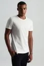 Bisiklet Yaka Beyaz Basic T-Shirt - Thumbnail