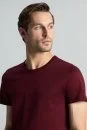 Bisiklet Yaka Bordo Basic T-Shirt - Thumbnail