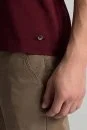 Bisiklet Yaka Bordo Basic T-Shirt - Thumbnail