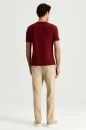Bisiklet Yaka Bordo Giza Pamuk Triko T-Shirt
